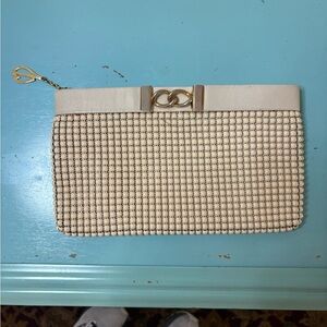 Vintage Whiting & Davis Off White, Zip Clutch
